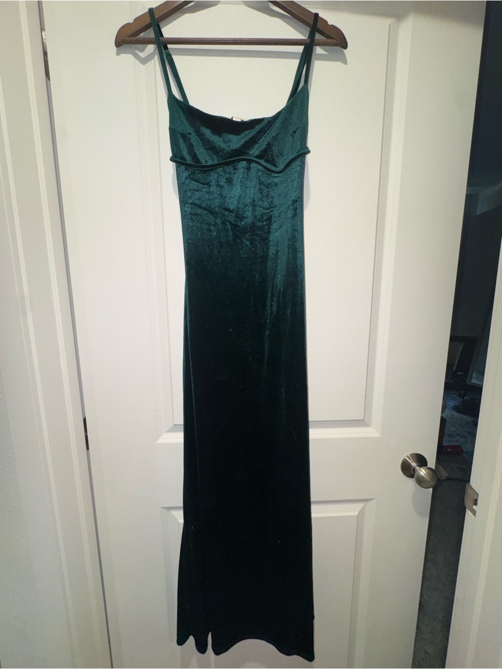 Green Velvet Maxi length Dress